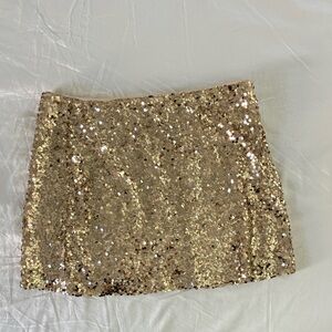 ASOS Gold Sequin Mini Skirt